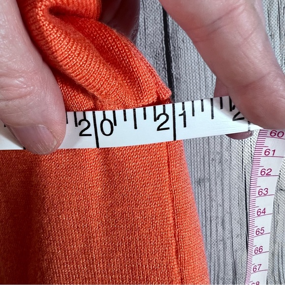 Bettysays Orange Open Front Cropped Shrug Light Cardigan Sweater 3/4 sleeve XL - Picture 4 of 7